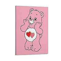 Pink Care Bear Wall Posters Minimalist Posters Girls Room Decor Hippie Room Decor Room Decor for Tee Canvas Art Poster And Wall Art Picture Print Modern Family Bedroom Decor Posters 12x18inch(30x45cm)