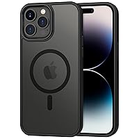 CACOE Magnetic Case for iPhone 14 Pro Max 6.7 inch-Compatible with MagSafe & Magnetic Car Phone Mount,Anti-Fingerprint TPU Thin Phone Cases Cover Protective Shockproof (Matte Black)