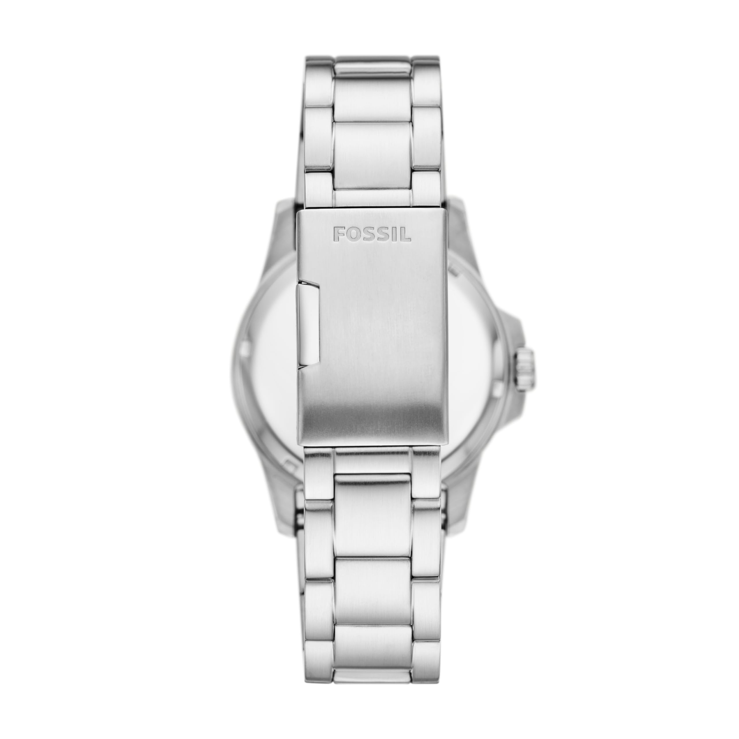 Fossil Men's Blue Quartz Stainless Steel Three-Hand Watch, Color: Silver/Black Taper (Model: FS6032)