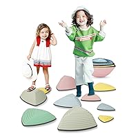 12 Sets Macaron Kids Stepping Stones, Sensory Toys Balance Stepping Stone for Children, Non-Slip Thickening, Large Load-Bearing Capacity, Train Children's Vestibular Development and Balancing