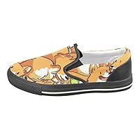 Unisex Cute Shiba Inu Face Slip-on Canvas Kid's Shoes (Big Kid) for Girl