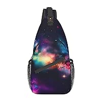 Colorful Happy Birthday Cupcakes Print Sling Bag Crossbody Sling Backpack Travel Hiking Chest Bags For Women Men