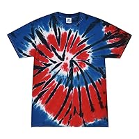 Colortone 100% Cotton Tie Dye T-Shirt for Kids 14-16, Large, Independence