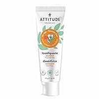 ATTITUDE Fluoride-Free Toothpaste, Plant- and Mineral-Based Ingredients, Vegan, Cruelty-Free and Sugar-Free, Mango 4.2 Oz