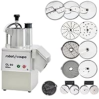 Robot Coupe CL50EUREST Restaurant Pack Single-Speed Cutter Mixer Continuous Feed Commercial Food Processor with Side Discharge, 120v