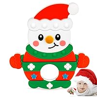 NPET Christmas Teether Toys for Babies 3-12 Months, Cute Snowman Infant Teething Toy Christmas Teething Toy 6-12 Months, Christmas Stocking Stuffers Teethers First Christmas Toy Gifts Boys & Girls