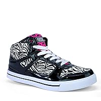 Girl's Hip Hop High Top Zebra Print Fashion Sneakers Lace-Up Shoes for Kids