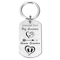 Promoted from Dog Grandma to Human Grandma Gifts, Soon to be Grandma Keychain, Future Grandmother Gift, New Grandma First Time Gifts