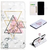 3D Painted Flip Cover for Huawei Mate 20 Phone Protection PU Leather Wallet Protective Case Stand Compatible with Huawei Mate 20 HMA-L09, HMA-L29 6.53 inches Smartphone - White Pink