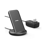 Anker Wireless Charger with Power Adapter, PowerWave II Stand, Qi-Certified 15W Max Fast Wireless Charging Stand for iPhone 14/14 Pro/14 Pro Max/13/13 Pro Max, Galaxy S10 S9 S8, Note 10 Note 9