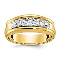 10k Gold Polished Diamond Mens Ring Size 10.00 Jewelry Gifts for Men