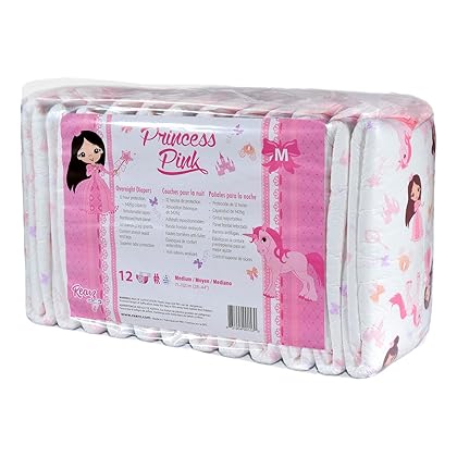Rearz - Princess Pink - Overnight Adult Diapers (12 Pack) (X-Large)