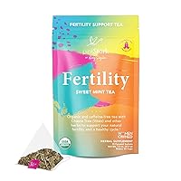 Pink Stork Fertility Tea: Organic Red Raspberry Leaf Tea, Vitex, Women-Owned, Sweet Mint, 30 Cups