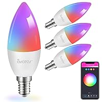 Avatar Controls E12 Smart Bulb 4 Pack, Candelabra Smart Light Bulbs, Alexa WiFi LED Lights RGBCW Dimmable Color Change Music Sync, Compatible with Alexa Google Home, 5W 40W Equivalent, 500LM
