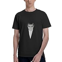 T Shirt Man's Casual Tee Cotton Round Neck Short Sleeve Shirts Black