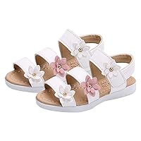 Size 1 Girls Fuzzy Slippers Summer Kids Children Sandals Fashion Big Flower Girls Flat Pricness Shoes Girls Gymnastic