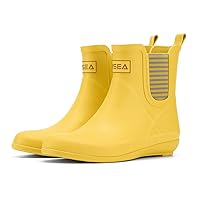 HISEA Women's Ankle Rain Boots Waterproof Chelsea Boots Short Rubber Garden Shoes Anti-Slipping Rainboots for Ladies with Comfort Insole Lightweight Outdoor Work Booties
