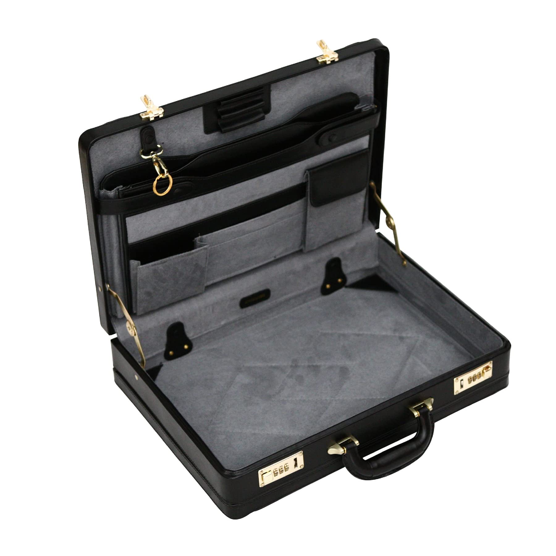 Luxury Leather Executive Case Attache Briefcase Expander Business Bag
