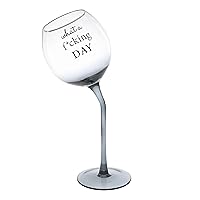 Pavilion - What A F*cking Day - 11 Oz Tipsy Stemmed Ombre Gray Wine Glass Unique Novelty Coworker Friend Gag Gift Funny Mom Dad Humor Parenting Present