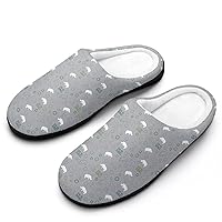 Save Our Rhinos Men's Cotton Slippers Memory Foam Washable Non Skid House Shoes