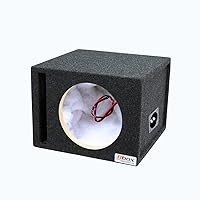 Atrend Bbox Car Pro Audio Speaker Enclosures 10” Single Vented Subwoofer/Speaker Enclosure High Grade MDF – Nickel Finish Speaker Terminals 18 Gauge Audio Cables - Improves Audio Quality, Sound & Bass