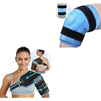 REVIX 20‘’ XXXL Knee Ice Pack Wrap and 3D Sewing Shoulder Ice Pack Wrap