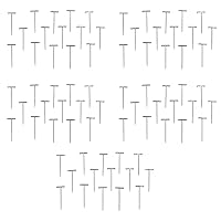 MILANO COLLECTION 75 Piece 5 Ct. Value Pack Premium Metal T-Pins for Hair Styling, Sewing, Wig Making, Mannequin Heads, Crafts- Silver