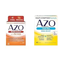 AZO Bladder Control Go-Less with Yeast Infection & Vaginal Symptom Relief Tablets Bundle | 72 Capsules & 60 Count