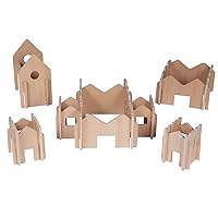 FF410 The Freckled Frog Happy Architect - Natural - Set of 28 - Ages 2+ - Wooden Building Blocks for Preschoolers and Elementary Aged Kids