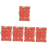 BESTOYARD 5pcs Chinese style file bag wrapping bag file pouch brocade embroidery bag book cover bag embroider jewelry bag gift wrap bags file organizer bag cotton embroidered Scripture bag