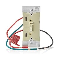 Leviton Toggle Slide Dimmer Switch for Magnetic Low Voltage, LED, Halogen and Incandescent Bulbs, TSM10-1LI, Ivory