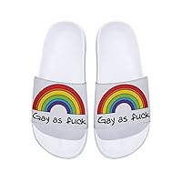 Adult Slippers Black/white Pride Gay As Fuck