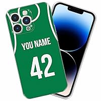 Basketball Player Jersey Phone Case Personalized Custom Compatible with iPhone 14 13 12 11 Pro Max Mini X XS XR 6 7 8 Plus SE (Boston)