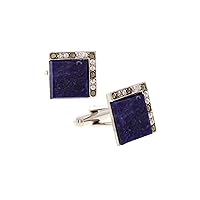 1928 Jewelry Mens Art Deco Style Black Onyx Gemstone Square Cufflinks