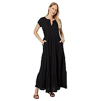 Pact Women's Sunset Light Gauze Notch Neck Dress