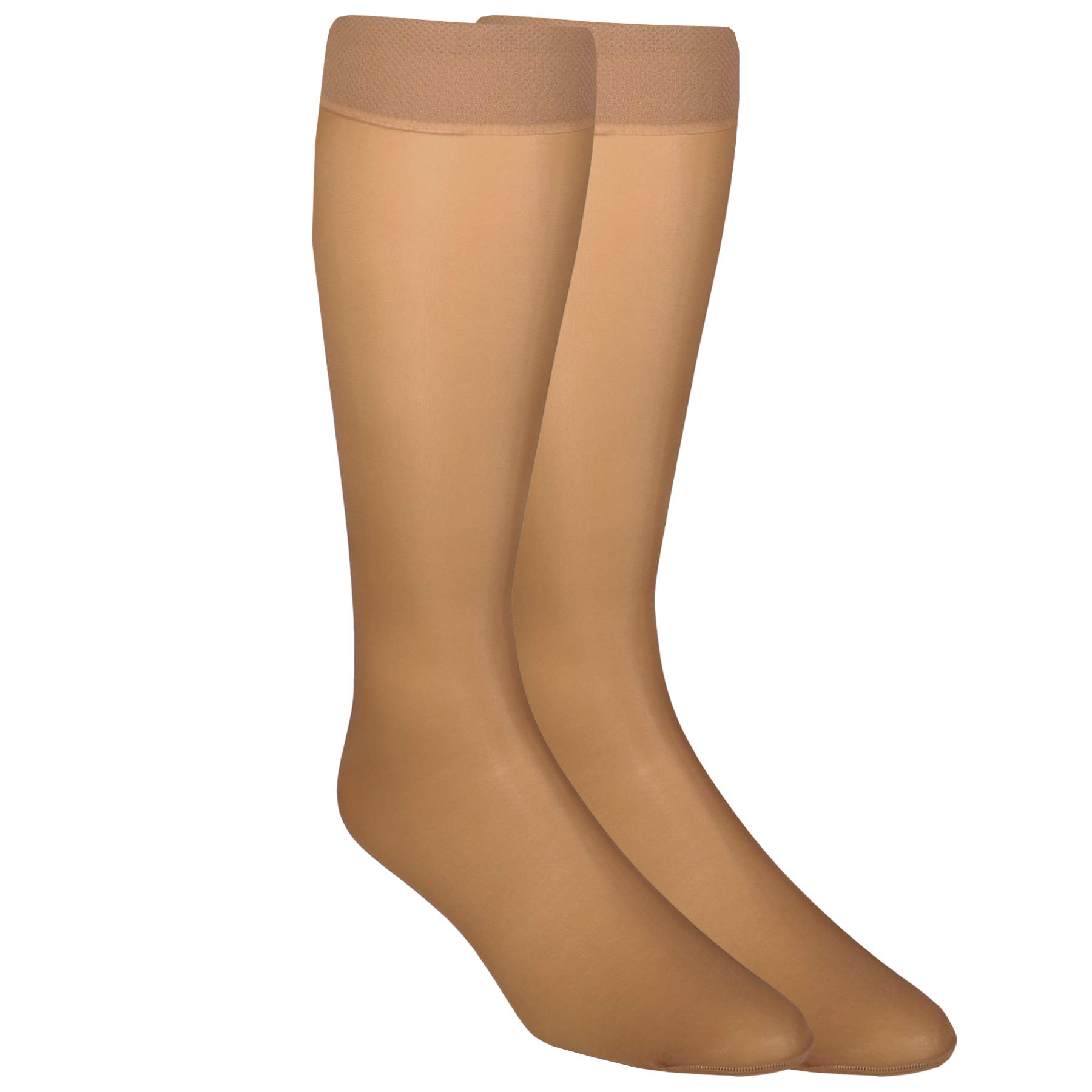 NuVein Sheer Compression Stockings for Women, 8-15 mmHg Support, Light Denier, Knee High, Closed Toe