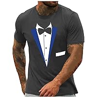 Sale Clearance Men's Funny Tuxedo T-Shirt Bow Tie Graphic Novelty Tee Shirt Casual Muscle Fit Workout Tops St Patricks Day Shirts Funny St Patricks Day