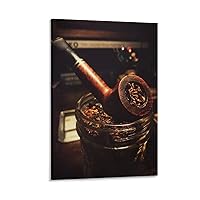 Tobacco And Alcoholic Art Retro Pipes Fine Cigars Wall Art Canvas Printing Posters Canvas Wall Art Prints for Wall Decor Room Decor Bedroom Decor Gifts Posters 16x24inch(40x60cm) Frame-style
