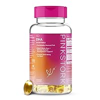 Pink Stork DHA: Prenatal DHA Multivitamin, Enhances Baby’s Brain & Nervous System, Support from Prenatal Vitamins & Omega 3 Fatty Acid Fish Oil, Women-Owned, 60 Capsules