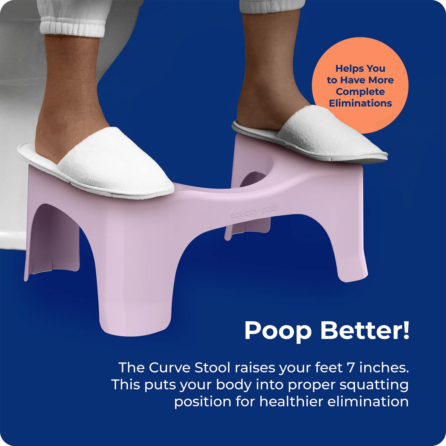 Squatty Potty The Original Bathroom Toilet Stool Curve Lightweight with Sleek and Modern Design, Pink, 7