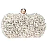 Pearl Purse for Women Crystals Top with Detachable Chain Beaded Purse Tote Bag Dress Bridal Purse Wedding Party Ivory