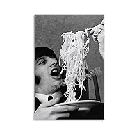 SLRSWMYS Restaurant Men Eat Spaghetti Posters Fun Kitchen Wall Dining Room Decor Canvas Painting Posters And Prints Wall Art Pictures for Living Room Bedroom Decor 16x24inch(40x60cm) Unframe-style