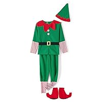 Christmas Elf Costume for Toddler Baby Boys Girls Santa Costume Outfit Xmas Clothes Top +Pants + Hat Cosplay Outfit