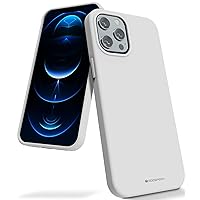 GOOSPERY Liquid Silicone Case for iPhone 12 Pro Max Case (6.7 inches) Silky-Soft Touch Full Body Protection Shockproof Cover Case with Soft Microfiber Lining (Stone)