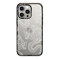CASETiFY Impact Case for iPhone 15 Pro Max [4X Military Grade Drop Tested / 8.2ft Drop Protection] - Animal Prints - Dragons - Clear Black