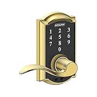 SCHLAGE Touch Camelot Lock with Accent Lever (Bright Brass) FE695 CAM 605 ACC