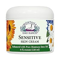 Montana Emu Ranch Sensitive Skin Cream - 4 Ounces - Enhanced with Montana Emu Oil