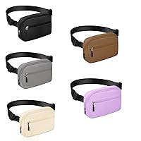 5 PCS Fanny Packs for Women, 2L Capacity Cross Body Fanny Pack for Women Men with Adjustable Strap, Lightweight Everywhere Belt Bag Crossbody Bags for Travel Sports Running Workout