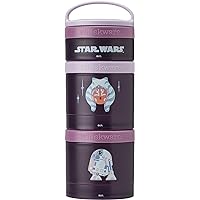 Whiskware Star Wars Stackable Snack Containers for Kids and Toddlers, 3 Stackable Snack Cups for School or Travel, Ashoka and R2D2