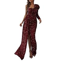 Floor Length Dresses for Women Formal Ladies' Solid Color Foil Print Dress with Dramatic Train Sexy Slit and